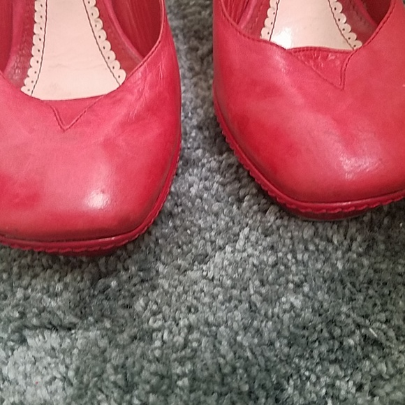 John Galliano red pumps with brown heel - Picture 6 of 9